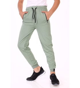 Toontoy Kız Çocuk Cepli Jogger Eşofman Alt (Yeşil)