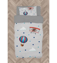 MEKTA HOME BEBEK VE ÇOCUK ODASI Uçak ve Uçan Balon Desenli Nevresim Takımı