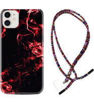 Apple iPhone 11 12 13 Mini Kılıf Boyun Asklı Rasta Silikon Red Smoke 1745