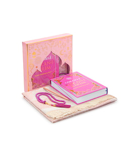 Gölgeli Kuranı Kerim Seti Tesbihli Seccade Seti Pembe