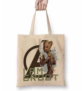 Avengers I Am Groot Bez Çanta Uzun Saplı