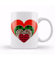 Love Hearts Leopard Print and Buffalo Plaid LOVE Valentines Day Love Kupa Bardak Porselen