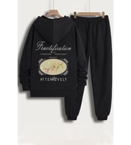 Unisex Fructification Baskılı Eşofman Takımı (Siyah)
