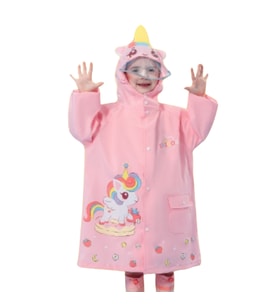 Petityu Unicorn Renkli Yeleli Şirin Pembe Su Geçirmez Yağmurluk