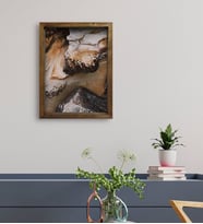 BK Gift Otel Odası Konseptli Doğal Masif Ahşap Çerçeveli Tablo 45x65cm-122