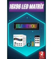 Mey İthalat® Digital Araba Yazısı Ekran Matrix En Büyük Boy 16X96 Matrix LED Panel