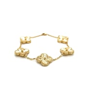 Kadın 4 Yapraklı Gold Renk Van Cleef Model Altın Kaplama Paslanmaz Çelik Bileklik