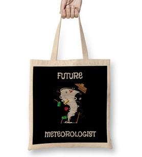Funny Future Meteorologist Tornado & Hurricane Bez Çanta Uzun Saplı