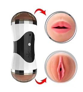 OdinsShop Çift Taraflı Fener Tipi Realistik Suni Vajinal ve Oral Mastürbatör