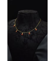 925 Ayar Gümüş Gold Kaplama Mineli Sıralı Uğur Böceği Kolye