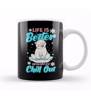 Life Is Better When You Chill Out Polar Bear Pun Kupa Bardak Porselen