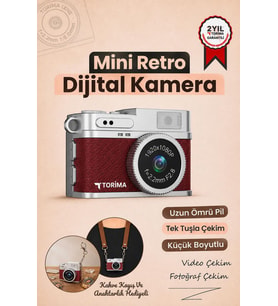 Torima Mini Dijital Kamera Selfie Video Mini Vlog Kamerası Mini Anahtarlık 1080P CMR35 Bordo