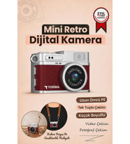 Torima Mini Dijital Kamera Selfie Video Mini Vlog Kamerası Mini Anahtarlık 1080P CMR35 Bordo