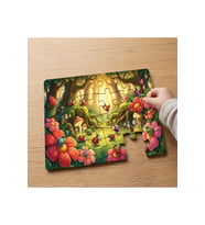 Ormandaki Sevimli Uğur Böcekleri Tasarımlı 24 Parça Ahşap Çocuk Puzzle