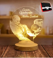 Canım Öğretmenim Atatürk, Öğretmenler Günü Hediyesi, Mezuniyet Hatırası Hediyesi, Kişiye Özel Lamba