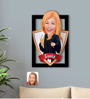 BK Gift Kişiye Özel İsimli Kadın Hakim Karikatürlü 3D Ahşap Tablo-1