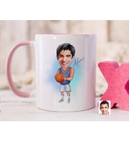 Bk Gift Kişiye Özel Basketbol Karikatürlü Pembe Kupa Bardak-6, Sevgiliye Hediye, Arkadaşa Hediye