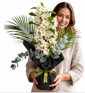 Butik Tasarım Buketli Saksıda Dendrobium