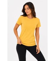 Basic Tişört Bisiklet Yaka Kısa Kol Günlük Yazlık Slim Fit T-Shirt - Sarı