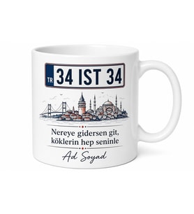 Gurbetçi Öğrenciye Memleket Plakalı Kişiye Özel Kupa Bardak Hediye