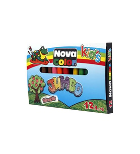 Nova Color Mum Boya Jumbo Üçgen Silinebilir 12 Renk (Karışık)