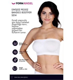#Bandeo Seamless Toparlayıcı Kadın Basic Örme Dikişsiz Pedli Bandeo Büstiyer - 4 Adet
