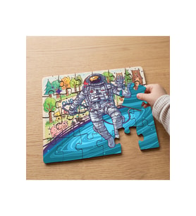 Dans Eden Astronot Tasarımlı 24 Parça Ahşap Çocuk Puzzle MPK0908