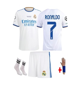 Real Madrid Ronaldo 7 Numara 2022 Çocuk Forması alt+üst+çorap+bileklik Set