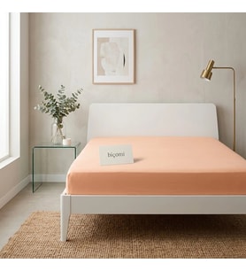 Biçomi Newsheet %100 Pamuklu Kaymayan & Terletmeyen Çift Kişilik Penye Lastikli Çarşaf (180x200 cm -