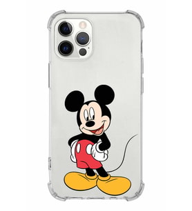 Apple iPhone 12 ProMax Uyumlu Köşe Korumalı Antişok  Kapak Mickey Mouse Tasarımlı Şeffaf  Kılıf