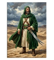 Çölde Hz. Ali Savaşçı Dekoratif Kanvas - Mdf Ahşap Tablo