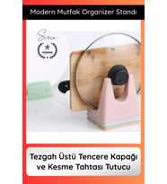 #Organizer Mutfak Organizer Tencere Kapağı ve Kesme Tahtası Standı Tezgah Üstü Kapak Tutucu Modern