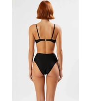 Kadın Bikini Takımı Üçgen Kap Düğümlü Üst Balensiz Yüksek Bel Slip Alt Örme Raşel Kaliteli