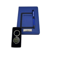 Kişiye Özel Anahtarlık & Telefon Cepli Mavi Defter & Roller Kalem