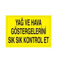 Yag Ve Hava Uyarı Levhası 30x40cm (Karışık)