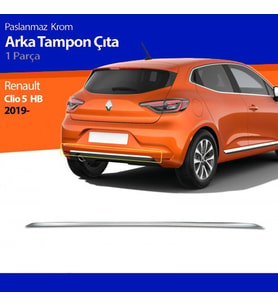 Renault Clio 5 Arka Tampon Alt Çıtası Kromu Nikelajı