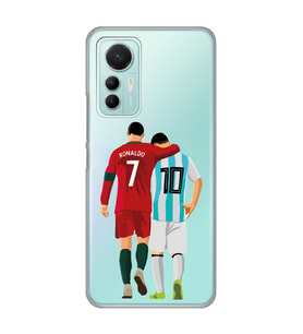 Xiaomi Mi 12 Lite Uyumlu Lionel Messi ve Cristiano Ronaldo Desenli Şeffaf Telefon Kılıfı