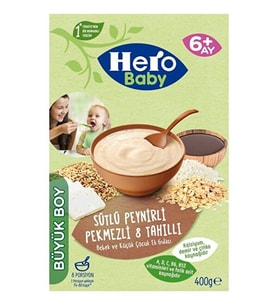 Hero Baby Sütlü 8 Tahıllı Peynirli Pekmezli 400 Gr