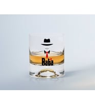 BK Home Renkli Baskılı Godfather Baba Tasarımlı Viski Bardağı-17 (Beyaz)