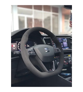 Seat İbiza Uyumlu Alcantara Dikmeli Oto Direksiyon Kılıfı