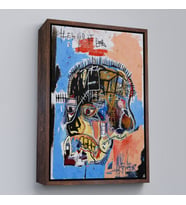 Çerçeveli Jean Michel Basquiat,İsimsiz Kafatası 1981 Sergi Tablosu (Kahverengi)