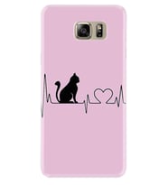 Samsung S7 Edge S20 Fe Plus Ultra S21 S22 Kılıf Desenli Silikon Pink Cat Heart 1303