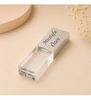 Kişiye Özel İsim Baskılı 16 Gb Kristal Usb Bellek Metal Kutulu Hediye Flash Bellek