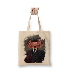 Peaky Blinders Beyaz Bez Çanta Uzun Saplı Alışveriş Çantası Plaj Çantası