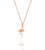 Gümüş rose flamingo kolye SGTL12012ROSE