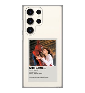 Samsung Galaxy S23 ULTRA Uyumlu Spider Man Minimalist Poster Desenli Şeffaf Telefon Kılıfı