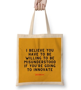 Jeff Bezos Quotes - Entrepreneurs Motivation İnspiration Success Work Gifts Bez Çanta Uzun Saplı