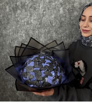 kelebek buketi, hediye ışıklı çiçek (Gri)