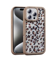 Apple iPhone 16 Pro Max Uyumlu Kılıf Taşlı ve Simli Tasarım Zore Azra Kapak (Gold)