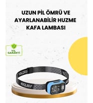 Üç Renkli Led Kafa Feneri 53 Mod Güç Göstergeli Type C Şarjlı